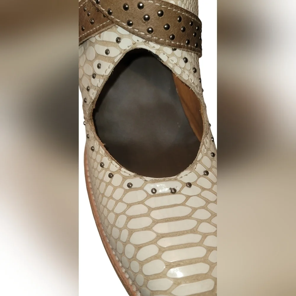 Freebird Handmade Leather Saphire White Snake  Western Boots